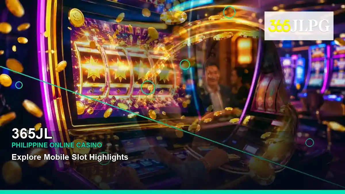 365JL play phone mobile casino games featuring an adult Filipina casino host with a layered collage composition — view 2